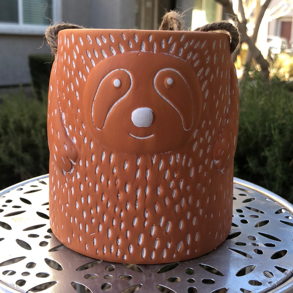 Jute Rope Hanging Decorative Terracotta Sloth Planter Pot Accent